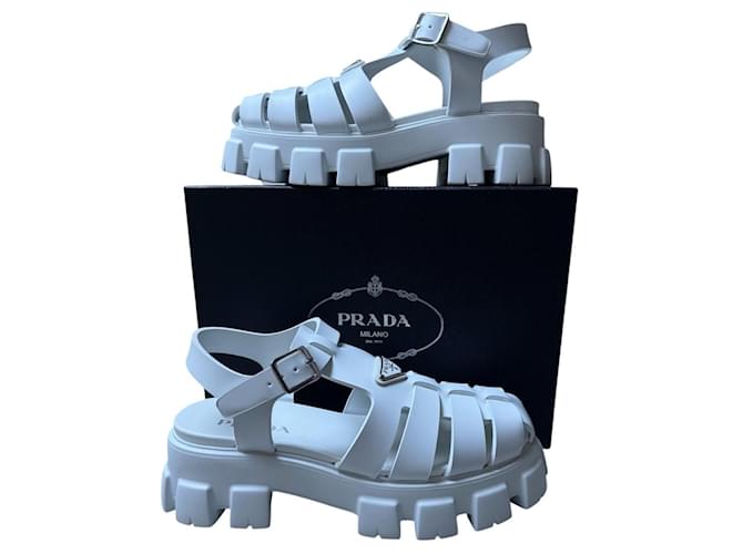 Prada Monolith Sandali Uomo Bianco - vista 15