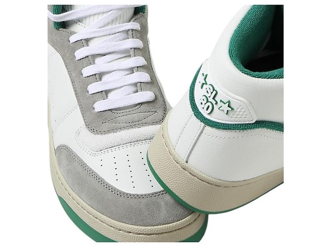 Saint Laurent SL 80 Sneakers alte in pelle e scamosciato Bianco Verde Grigio - vista 11