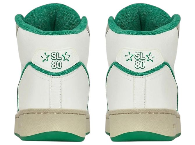 Saint Laurent SL 80 Sneakers alte in pelle e scamosciato Bianco Verde Grigio - vista 7