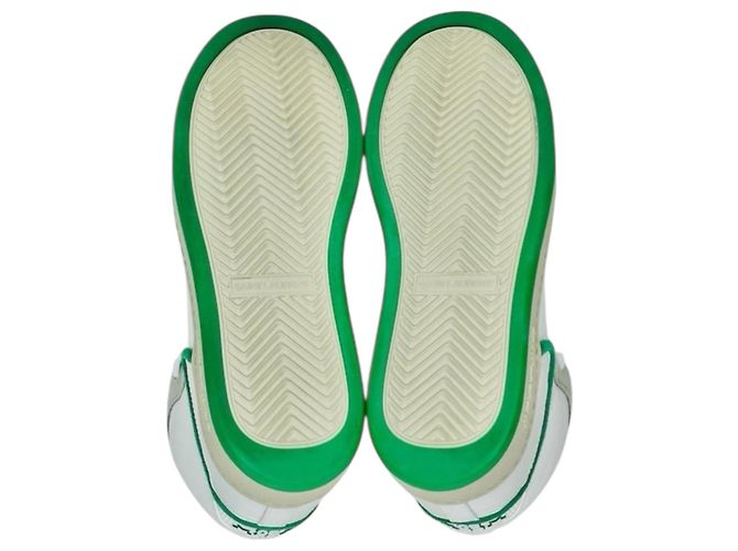 Saint Laurent SL 80 Sneakers alte in pelle e scamosciato Bianco Verde Grigio - vista 9