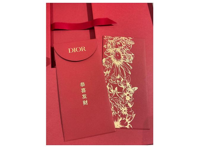 Coffret Cadeau Dior Édition Limitée Papillons et Fleurs Marron Rose Blanc Rouge Doré Vert - vue 7