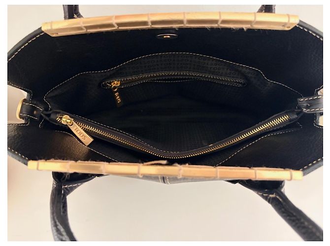 Tod's Grande Borsa a Mano in Pelle Blu Navy Gold hardware - vista 5
