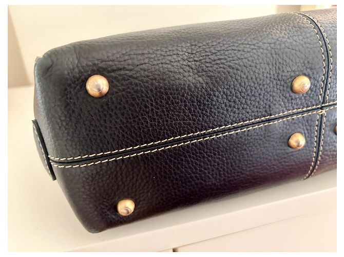 Tod's Grande Borsa a Mano in Pelle Blu Navy Gold hardware - vista 8