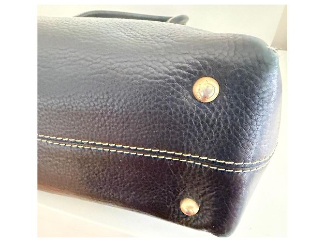 Tod's Grande Borsa a Mano in Pelle Blu Navy Gold hardware - vista 9