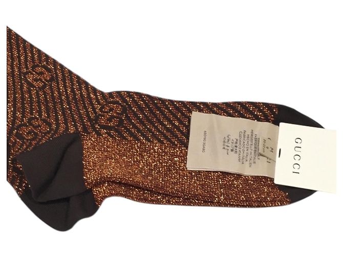 Gucci GG Metallic Socken Braun Metallisch - Ansicht 13