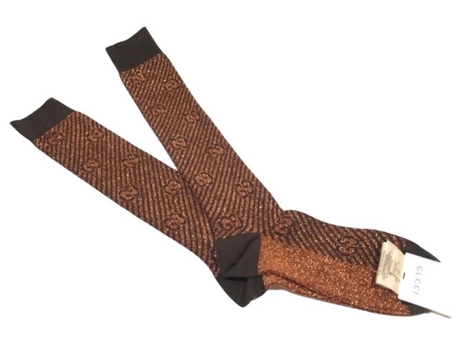 Gucci GG Metallic Socken Braun Metallisch - Ansicht 5