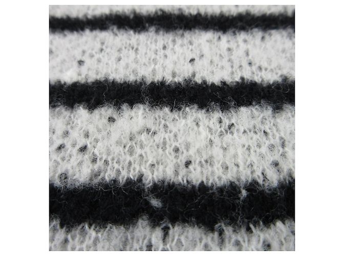 Autre Marque SLOBE IENA Strickpullover mit Streifen Schwarz Weiß - Ansicht 7