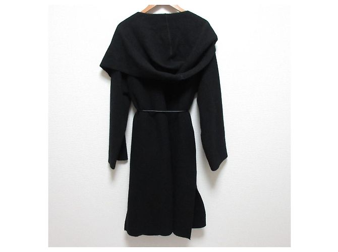 Autre Marque Abrigo con capucha de lana Mossa PLAIN PEOPLE Negro - vista 2