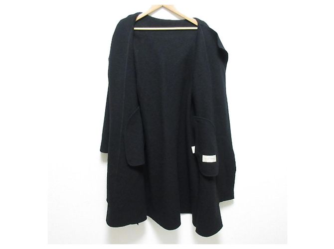 Autre Marque Abrigo con capucha de lana Mossa PLAIN PEOPLE Negro - vista 3