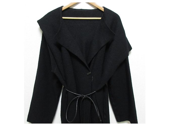 Autre Marque Abrigo con capucha de lana Mossa PLAIN PEOPLE Negro - vista 4