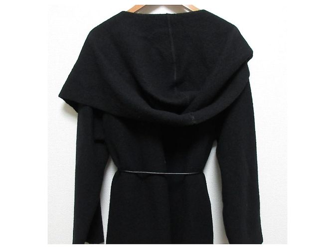 Autre Marque Abrigo con capucha de lana Mossa PLAIN PEOPLE Negro - vista 5
