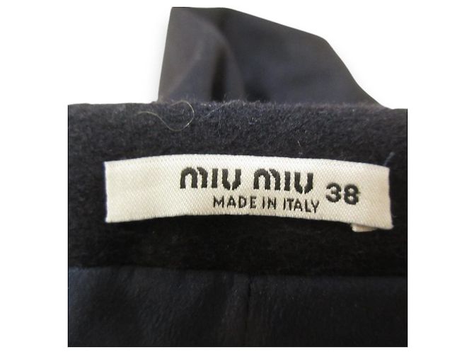 Falda Miu Miu con pliegues 100% lana Azul Azul marino - vista 6
