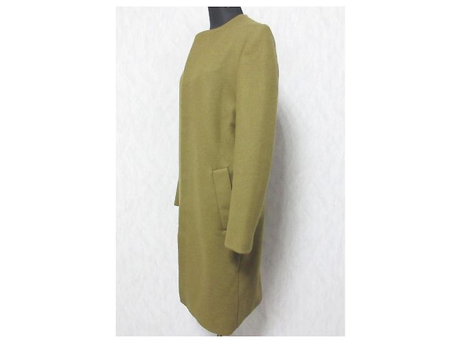 Autre Marque Abrigo de lana sin cuello Drawer Verde Caqui - vista 3