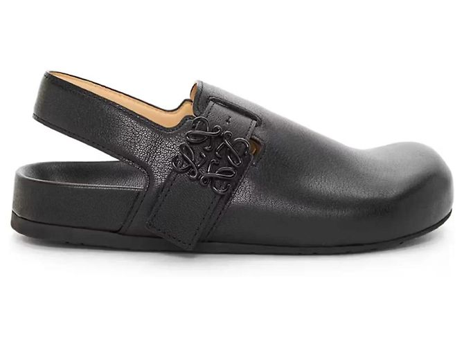 Loewe Black Grained Leather Anagram Clogs - view 16