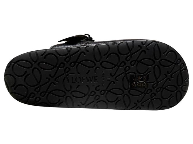 Loewe Black Grained Leather Anagram Clogs - view 8