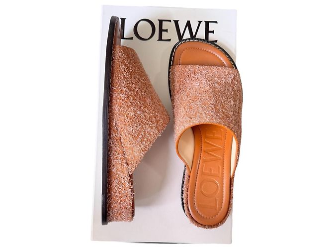 Ciabatte Loewe in pelle Tan Arancione - vista 10