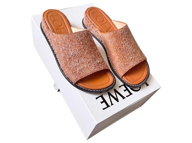 Ciabatte Loewe in pelle Tan Arancione - vista 12