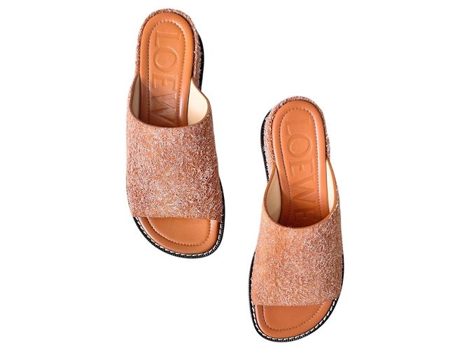 Ciabatte Loewe in pelle Tan Arancione - vista 13