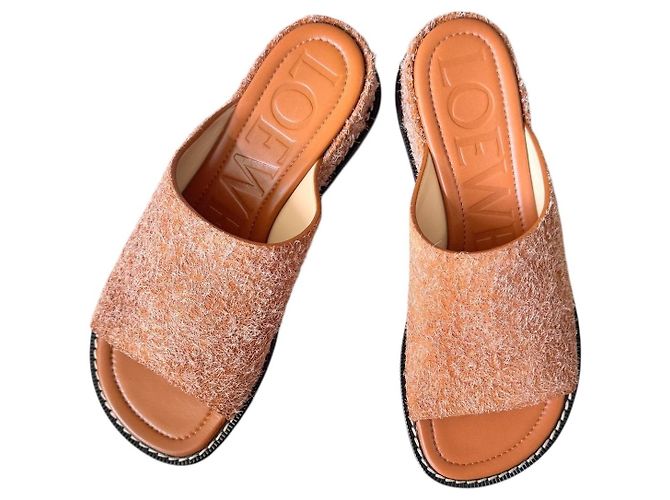 Ciabatte Loewe in pelle Tan Arancione - vista 14