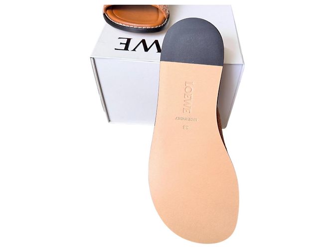 Ciabatte Loewe in pelle Tan Arancione - vista 15