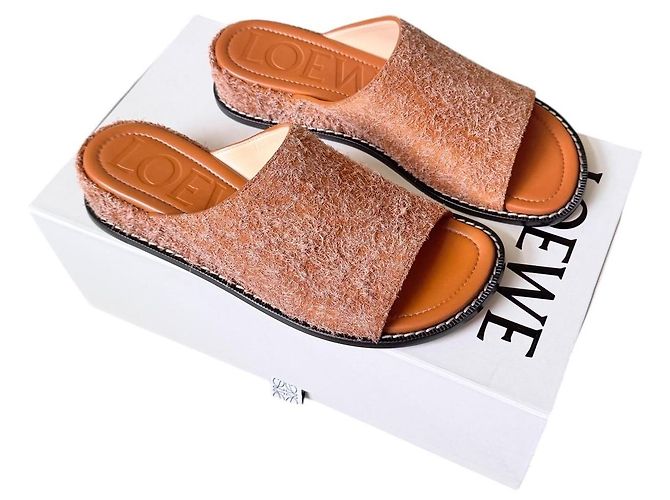 Ciabatte Loewe in pelle Tan Arancione - vista 16