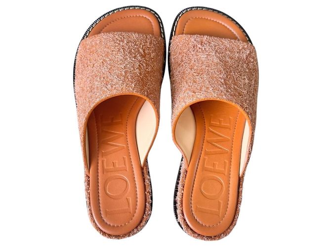 Ciabatte Loewe in pelle Tan Arancione - vista 17