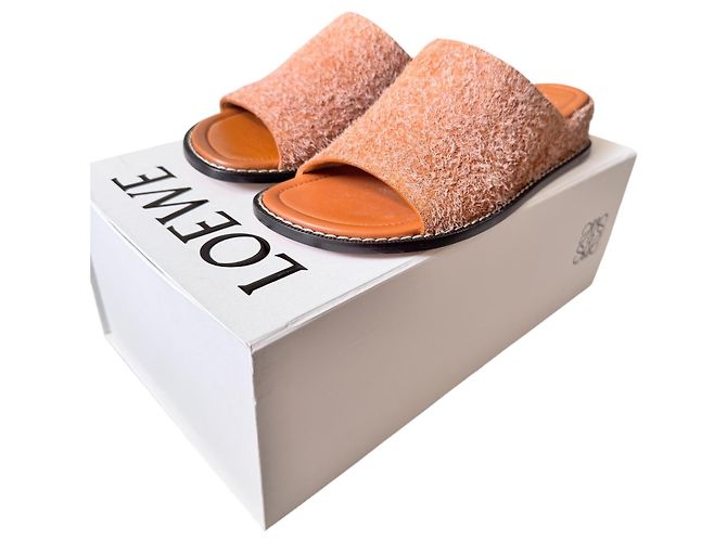 Ciabatte Loewe in pelle Tan Arancione - vista 20