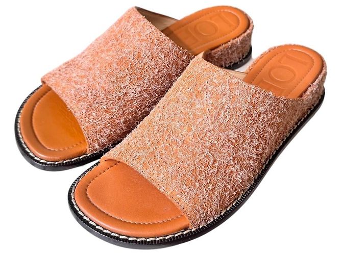 Ciabatte Loewe in pelle Tan Arancione - vista 4