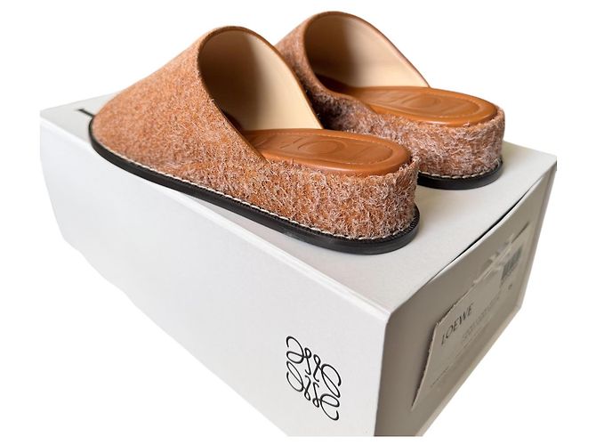 Ciabatte Loewe in pelle Tan Arancione - vista 5