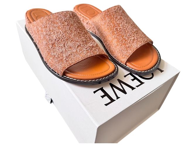 Ciabatte Loewe in pelle Tan Arancione - vista 8
