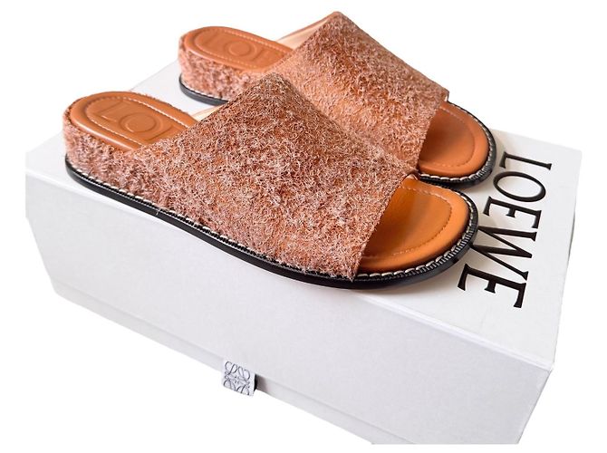 Ciabatte Loewe in pelle Tan Arancione - vista 9