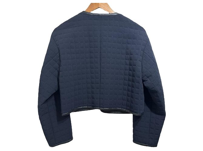 Autre Marque Chaqueta Ballsey Square Quilt Dobby sin cuello Negro - vista 2