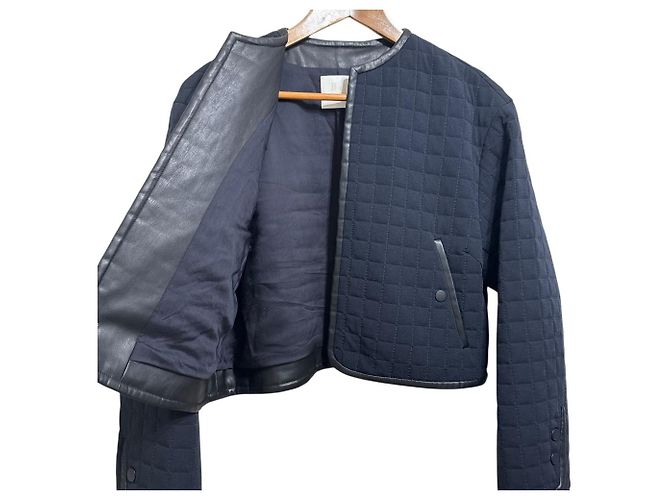 Autre Marque Chaqueta Ballsey Square Quilt Dobby sin cuello Negro - vista 3