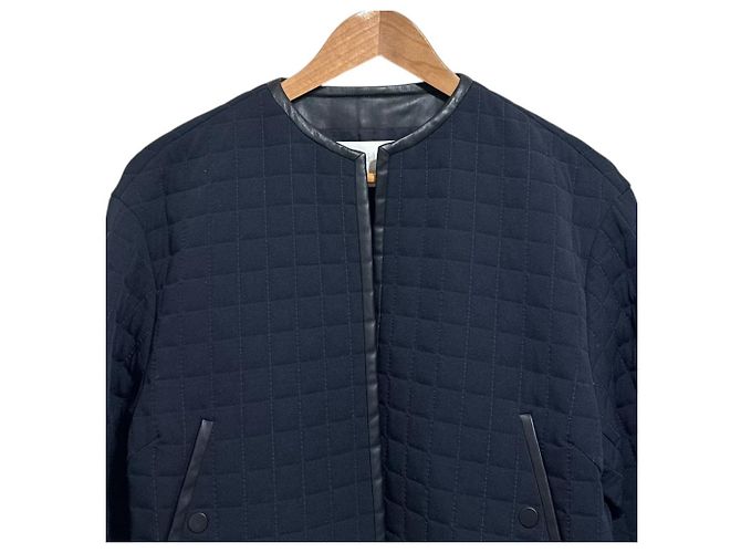 Autre Marque Chaqueta Ballsey Square Quilt Dobby sin cuello Negro - vista 4