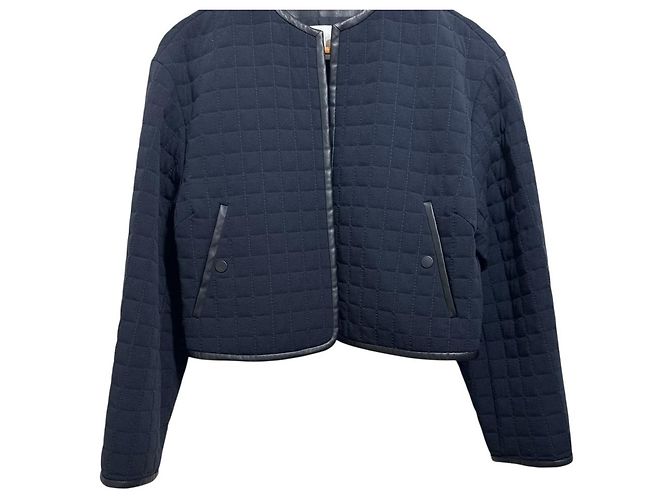 Autre Marque Chaqueta Ballsey Square Quilt Dobby sin cuello Negro - vista 5