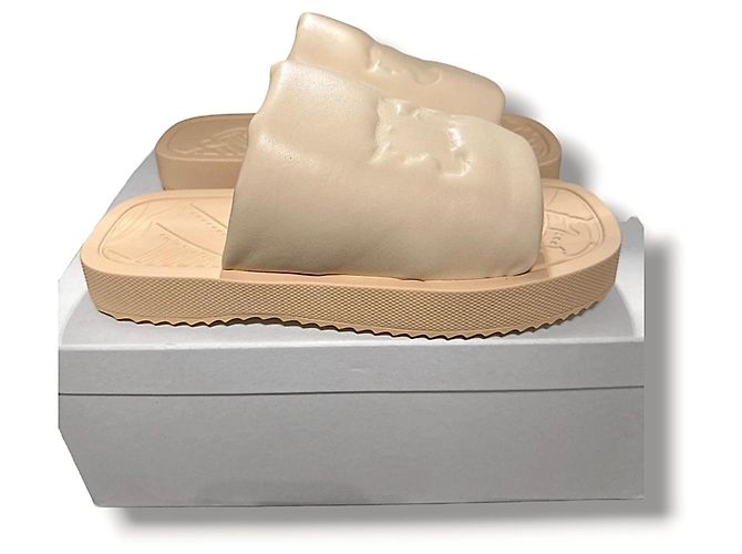 Infradito in gomma Burberry - Beige - vista 8