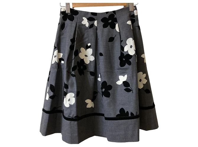 Autre Marque Falda a la rodilla M'S GRACY Hanagara Flocky Print Castaño - vista 2