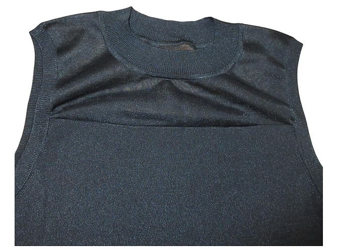 Autre Marque GRACE CONTINENTAL Sheer Gloss Knit Top Schwarz - Ansicht 2