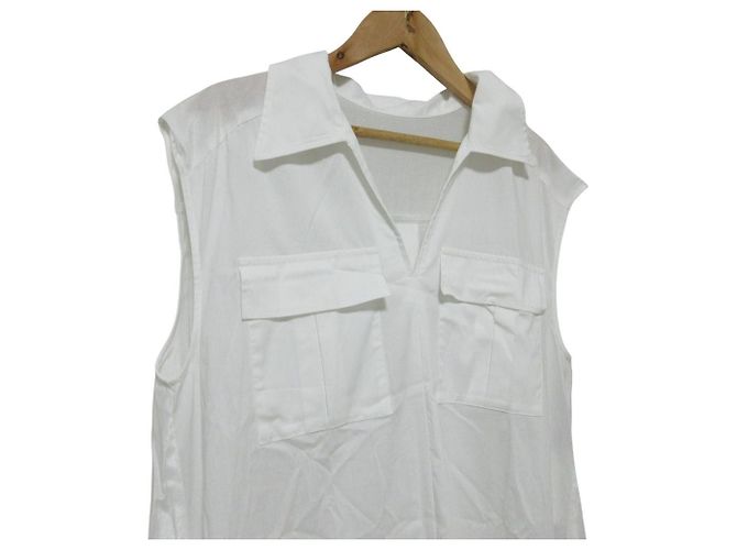 Autre Marque Vestido largo sin mangas Diagram Diagram Blanco - vista 4