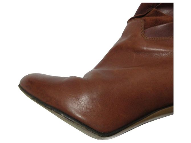 Autre Marque Botas curtas de couro Michel Vivien Marrom - vista 10
