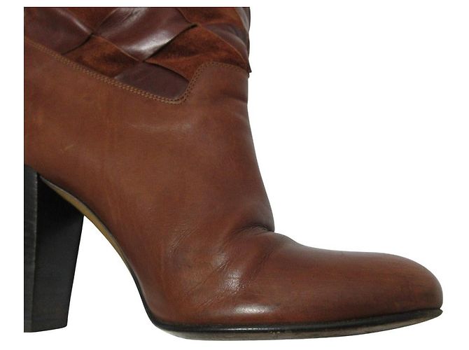 Autre Marque Botas curtas de couro Michel Vivien Marrom - vista 11