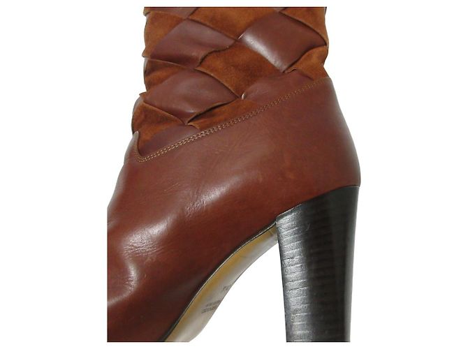 Autre Marque Botas curtas de couro Michel Vivien Marrom - vista 12