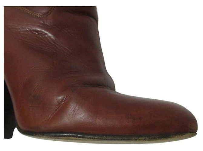 Autre Marque Botas curtas de couro Michel Vivien Marrom - vista 13