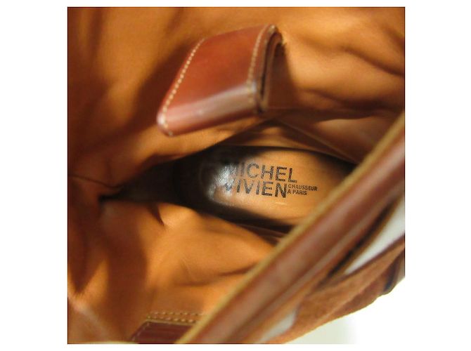 Autre Marque Botas curtas de couro Michel Vivien Marrom - vista 4