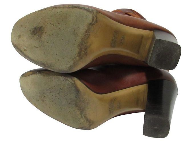 Autre Marque Botas curtas de couro Michel Vivien Marrom - vista 7