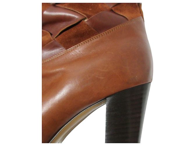 Autre Marque Botas curtas de couro Michel Vivien Marrom - vista 9