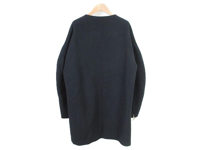 Autre Marque Abrigo de lana sin cuello ENFOLD Negro - vista 2
