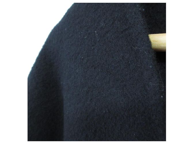 Autre Marque Abrigo de lana sin cuello ENFOLD Negro - vista 3
