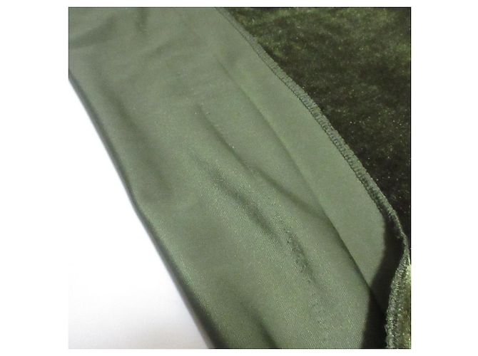 Autre Marque PAMEO POSE Velor Mandarin Mini Kleid Velor Kleid Grün Khaki - Ansicht 8