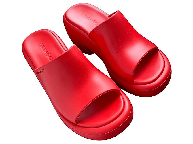 Salvatore Ferragamo Sandali Platform Rossi Rosso - vista 15